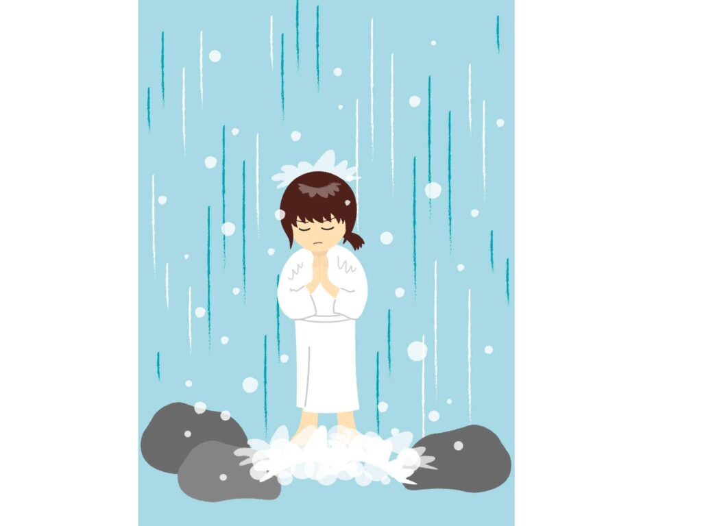 滝行に取り組む女性のイメージ